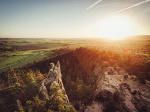 Hamburger Wappen im Sonnenaufgang